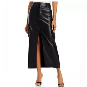 7 For All Mankind Cargo Vegan Leather Like Skirt